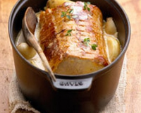 Rôti de porc braisé au lait