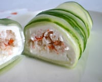 Spring-roll de concombre et Saint-Môret®...qui cache bien son jeu !