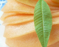 Charlotte de melon du Haut Poitou à la pêche et verveine :