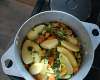Fondue de poireaux et boulgour aux herbes