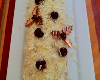 Bûche chocolat blanc et griottines