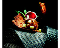 Magret de canard sur pain d'épice au chutney de beaufort