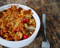 Un crumble drôlement parfumé. Une recette réalisée par Valérie du blog "Marcia'Tack".