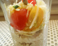 Verrine de rillette de maquereau et sa salade pomme - céleri