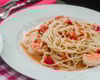 Poêlée de gambas nouilles chinoises piquata !