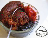 Pouding brownie au chocolat et à la compote d'abricots