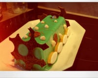 Bûche combava, citron, amandes