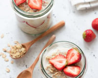 Overnight oats au fromage blanc et fraises