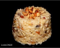 Risotto crémeux aux noix et champignons
