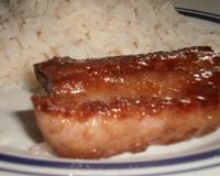 Porc caramélisés avec du vin.