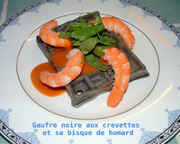 Gaufre noire et sa bisque de homard