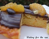 Moelleux à l'orange, nappage gourmand au chocolat