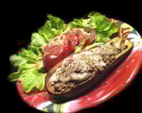 Aubergines farcies: bœuf, cannelle et mozzarella !