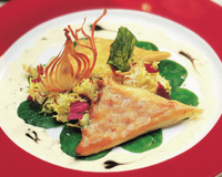 Salade de brick de Chavignol au basilic