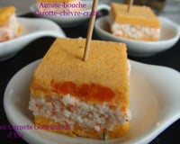 Amuse bouche en 3 c : carotte-chevre-crabe