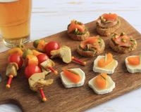 3 amuses bouches à servir avec une bière blonde