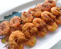Brochettes de crevettes piquantes aux saveurs d'Asie