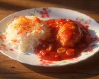 Paupiette de porc à la sauce tomate oignon
