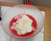 Îles flottantes aux fraises