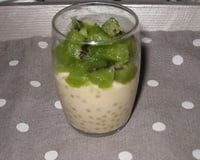 Crème grenade-framboise au lait de coco