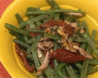 Salade de haricots verts, estragon et champignons