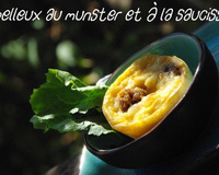 Moelleux au munster et à la saucisse