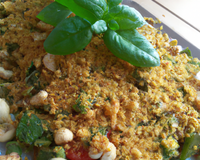 Crumble de légumes d'été au pesto de basilic facile