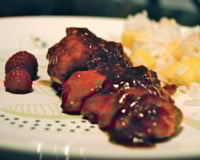 Poulet grillé aux framboises