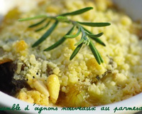 Crumble d'oignons nouveaux au parmesan
