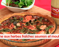 Quiche aux herbes fraîches saumon et moutarde