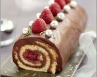 Bûche roulée Chocolat, Framboise coco et citron vert