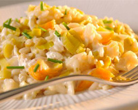 Risotto à l'églefin fumé et aux poireaux