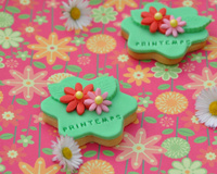 Biscuit à la vanille et sa décoration en pâte à sucre