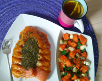 Tresse de sole et saumon au thé au gingembre