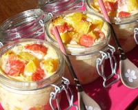 Un dessert très frais et vitaminé. Idéal pour utiliser un reste de brioche. 