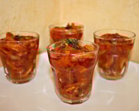 Verrines de champignons à la grecque