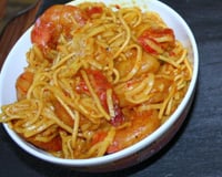 Poêlée de gambas nouilles chinoises piquata !