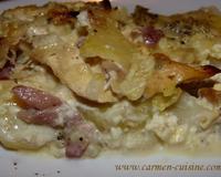 Gratin de pommes de terre, chou fleur et poulet à la tartiflette
