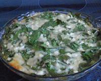 Quiche aux épinards sans croûte avec fromage Cottage et Suisse