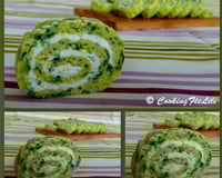 Roulé apéritif épinards et wasabi et fromage de chèvre