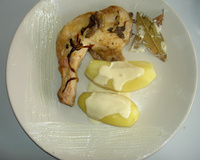 Poulet léger sauce crémeuse aux oignons et champignons