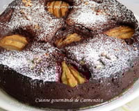 Gâteau chocolat poires façon brownie