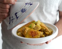 Tajine de poulet au citron confit et au safran