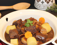 Bœuf bourguignon préparé au mélangeur
