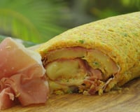 Roulé de carottes et courgettes au jambon et fromage