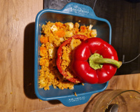 Poivron farci à la semoule et au radis noir