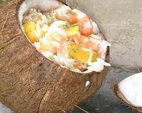 Salade noix de coco et crevettes