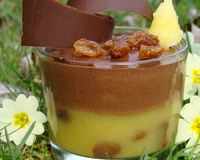 Duo chocolat et ananas, raisins au rhum