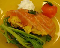 Gaufres de pomme de terre au saumon fumé