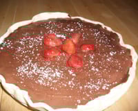 Tarte aux fraises et crème chocolat